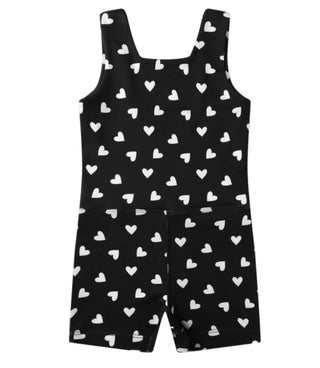 Rylee + Cru Romper with Heart Pattern, 10-12 years