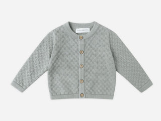 Quincy Mae Knit Pale Green Button-up Cardigan, 4-5 years