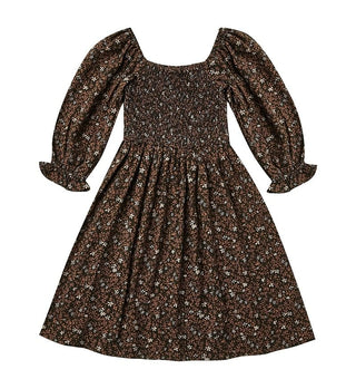 Rylee + Cru Brown Floral Dress, 4-5 years