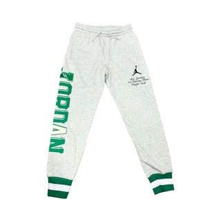 Nike Grey Heathered Sweatpants with Green Jordan Embroidery, 10-12 years