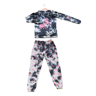 Chaser Tie-Dye with Pink Unicorn Sweater and Sweatpant Set, 6 years