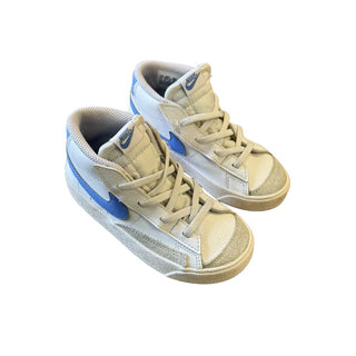 Nike White Sneakers with Blue Check, 10 little kid
