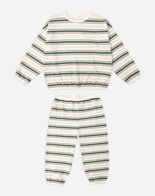 Rylee + Cru Cream Tee and Pants Set with Stripes, 12-18 months