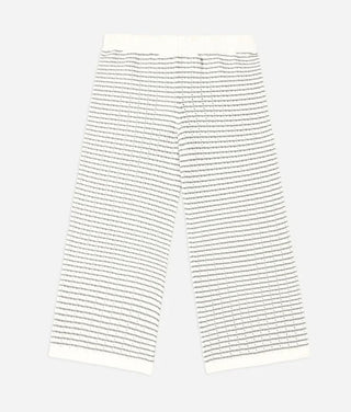 Rylee + Cru Cream and Blue Knit Pants , 12-18 months