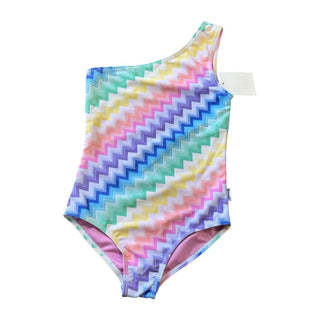 Limeapple Printed Assymetrical One Shoulder One Piece Swimsuit New with Tags, 8-10 years