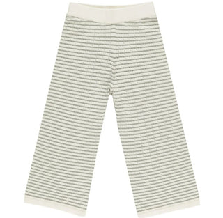 Rylee + Cru Sage Green and Cream Stripe Knit Pants, 8-9 yerars