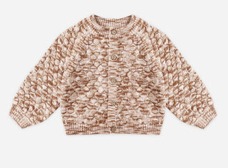 Quincy Mae  Pink Mix Bubble-knit Buttondown Cardigan , 6-12 months