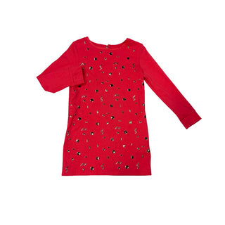 Chloe Red Long Sleeve Dress with Gold Embellishments, 6 years