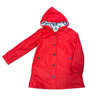 Hatley Red Button Down Raincoat with Terry Cloth Inside, 10 years