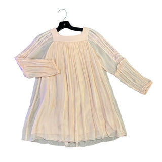 Chloe Pale Pink Chiffon Dress with Pleated Ruffles and Embroidered Lace, 8 years