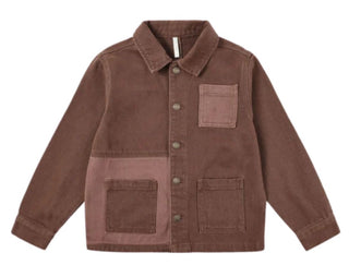Rylee + Cru Brown Patchwork Denim Work Jacket, 18-24 months