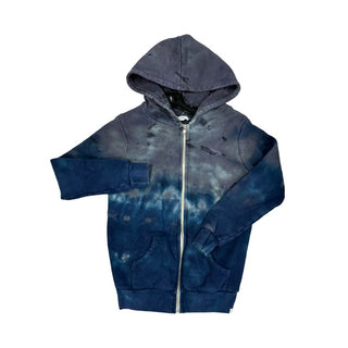 Little Moon Society Grey and Blue Tie-Dye Hooded Zip-Up Sweatshirt, 8 years