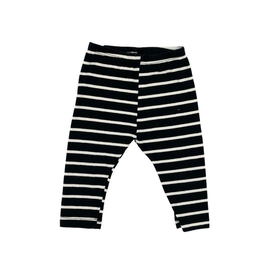 Mini Mioche black/white strip leggings, 6-12 months