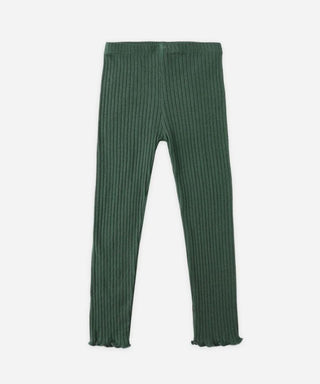 Rylee + Cru Green Ribbed Leggings with Lettuce Trim, 18-24 months