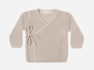 Quincy Mae Oatmeal Kimono Cardigan, 0-3 months