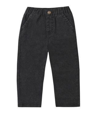 Rylee + Cru Washed Black Wide Leg Jeans, 6-12 months