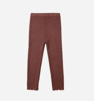Rylee + Cru Burgundy Ribbed Leggings with Lettuce Trim, 6-12 months