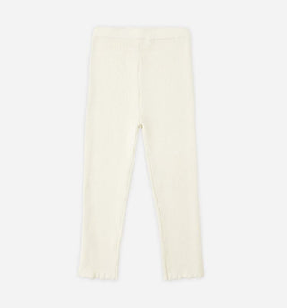 Quincy Mae Ivory rib knit leggings, 6-12 months