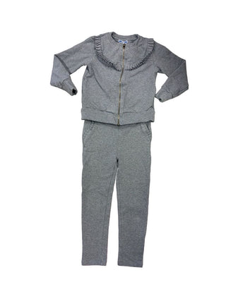 Jacadi  Grey Sweat Set with Pleated Ruffle Detail, 6 years