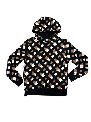 Hugo Boss Black, Brown and White Boss Allover Print Hoodie, 12 years