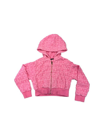 Versace Pink Cropped Terrycloth Zip Up Hoodie, 6 years
