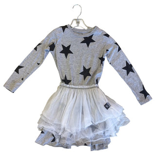Nununu Grey star dress, 4-5 years
