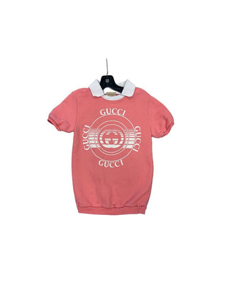 Gucci Pink and White Sweater Polo Tee , 6 years