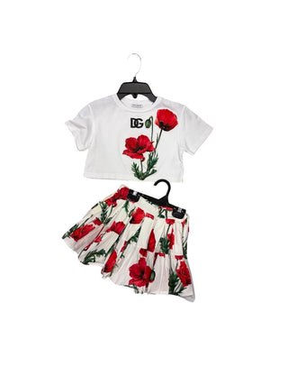 Dolce & Gabbana Botanical Floral Tee and Skirt Set, 4 years