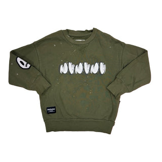 Nununu Army green crew neck, 4-5 years