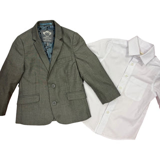Appaman White dress top with grey jacket set, 4T