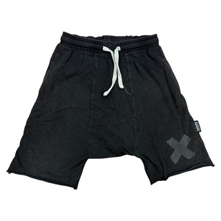 Nununu Black shorts w/x detail, 3-4 years