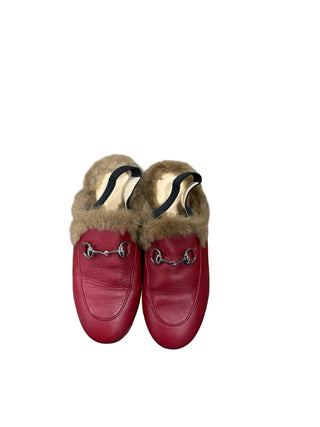 Gucci Red leather mules loafers, 32 EU
