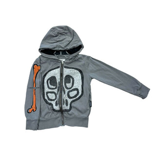 Nununu Grey Hooded Zip-Up Sweatshirt, 4-5 years
