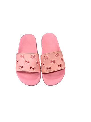 Gucci Pink slides with logo, 10-11