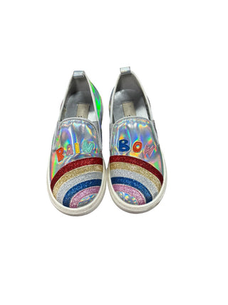 Stella McCartney Sliver slip on shoes with multi-colored glitter rainbow, 26 EU