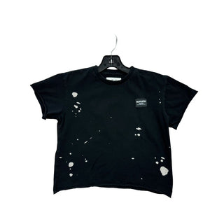 Nununu Black T-shirt with Paint Splatter and Human Being on Back, 4-5 years
