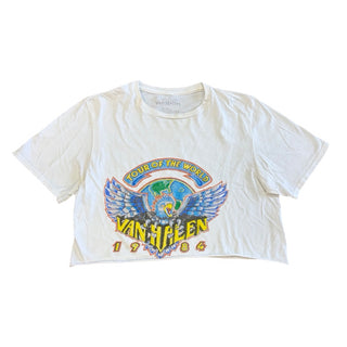 Official Van Halen White cropped Tour Of The World 1984, Women’s small