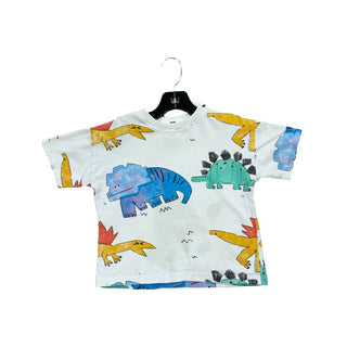 Zara White T-Shirt with Dinosaur Graphic, 5 years