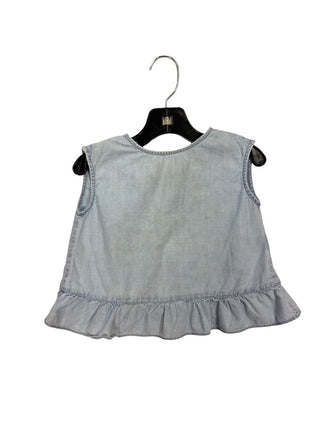 Zara  Open Back Ruffle Chambray Top - Some discolouration, reflected in price, 12-18 months
