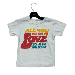 No Name Beige T-Shirt with All You Need is Love Graphic, 4 years