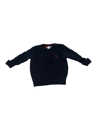 Ralph Lauren Navy cable knit sweater, 6 months