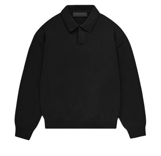 Essential Black knit polo sweater, 10 years