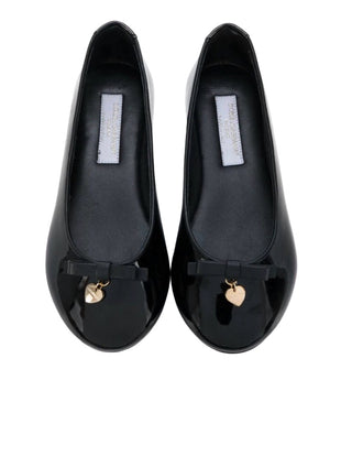 Dolce & Gabbana Black leather ballerina flats, 27 EU