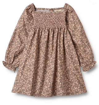 Wheat Dusty Rose Smocked Longsleeve Dress, 8 years