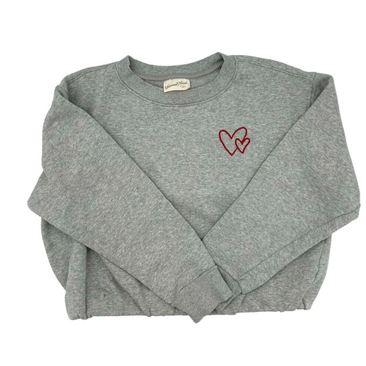 Universal Threads grey w/red hearts crewneck sweatshirt, small
