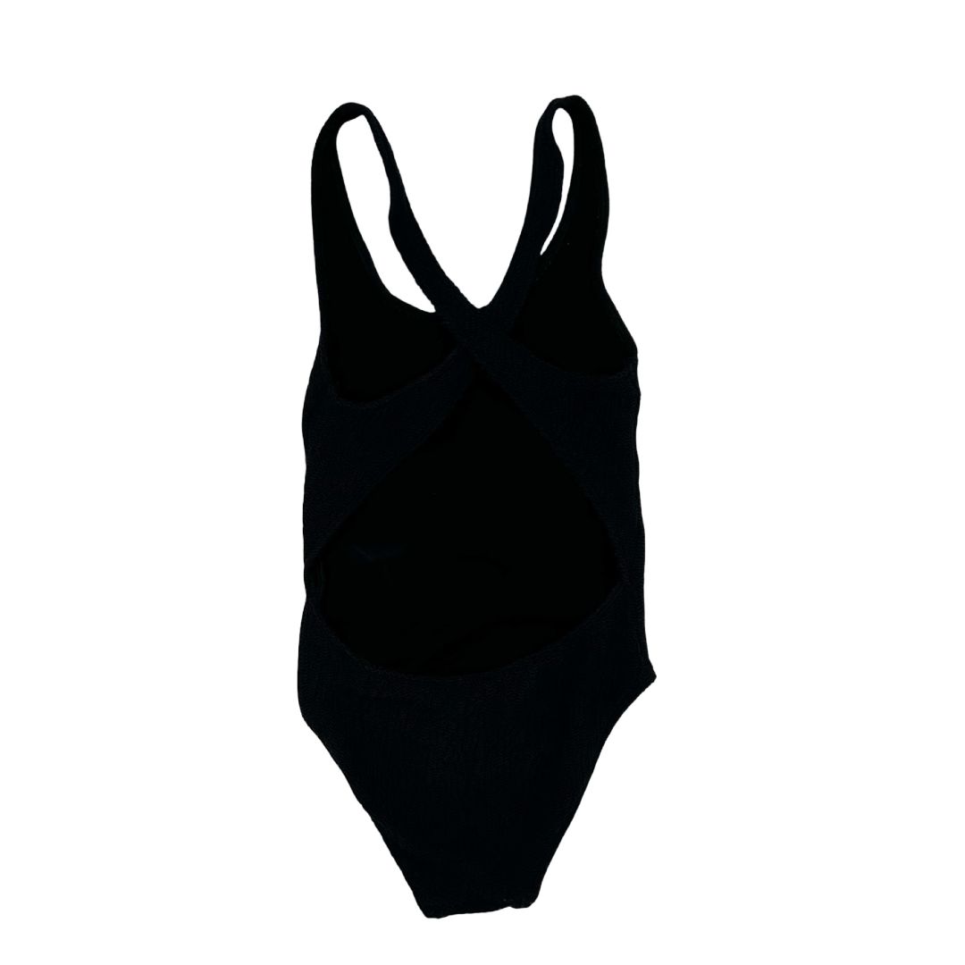 Finger In The Nose black one piece swim suit, 6-7 years