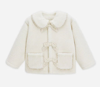 Rylee + Cru Shearling and Lace Jacket with Bow Details, 8-9 years