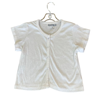 Katie J Button up white tee, Xs