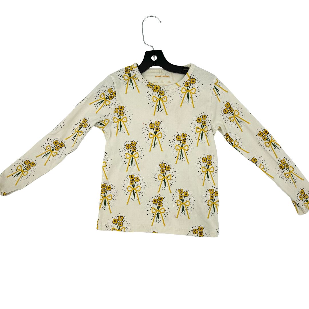 Mini Rodini yellow flowers long sleeve, 6-7 years