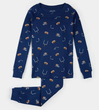 Petit Lem Blue Pajama Set with Football Graphics, 8 years
